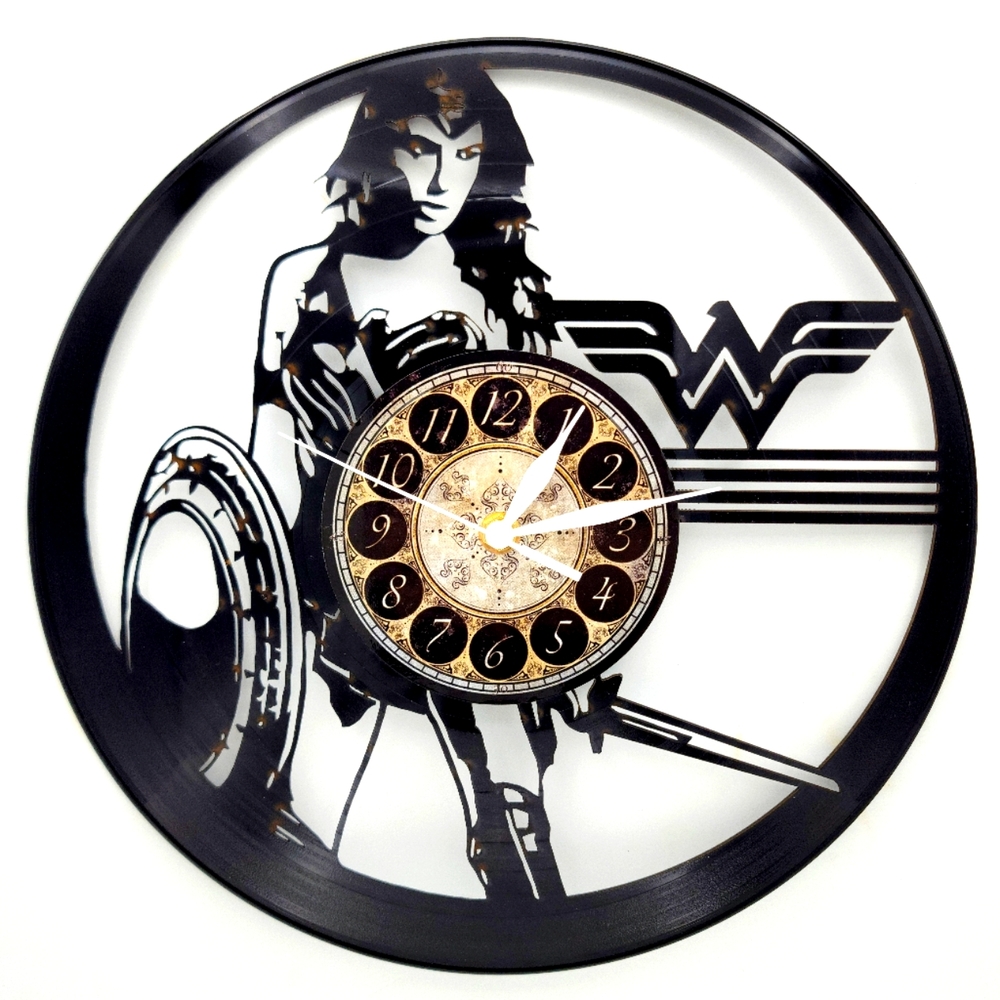 WONDER WOMAN vinyl record clock